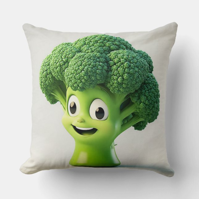 Coussin Personnage de brocoli de dessin animé mignon (Recto)