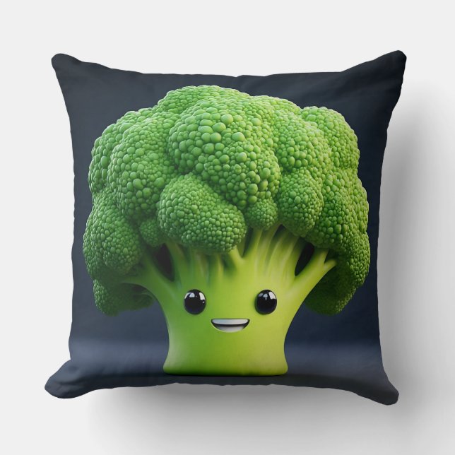 Coussin Personnage de brocoli de dessin animé mignon (Recto)