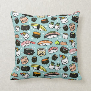 Coussin Personnage de Cute Sushi Kawaii Sushi Motif