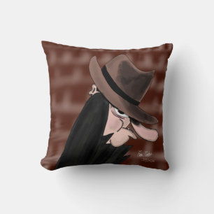 Coussin Personnage de dessin animé de méchant sournois