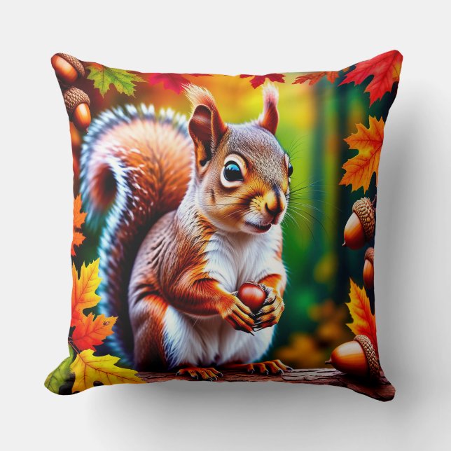 Coussin Personnage de Écureuil de Dessin Animé Adorable da (Recto)