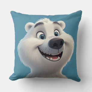 Coussin Personnage d'ours polaire de dessin animé mignon