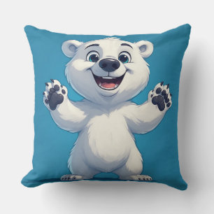 Coussin Personnage d'ours polaire de dessin animé mignon