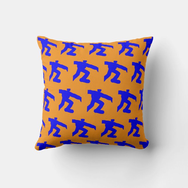 Coussin Personnage en course en bleu (Verso)
