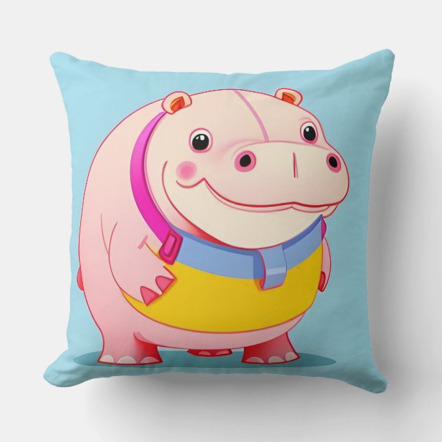 Coussin Personnage Happy Hippo (Recto)