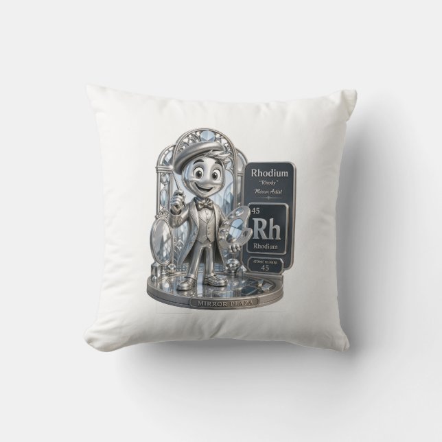 Coussin Personnage Rhodium de l'univers ATOMIVRA™ (Recto)