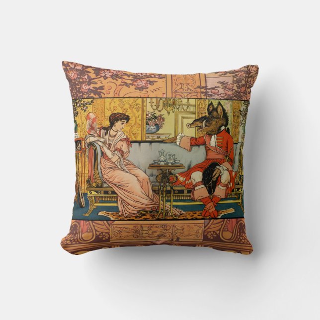 Coussin Personnages Classiques de Contes de Fées Beauty Be (Recto)
