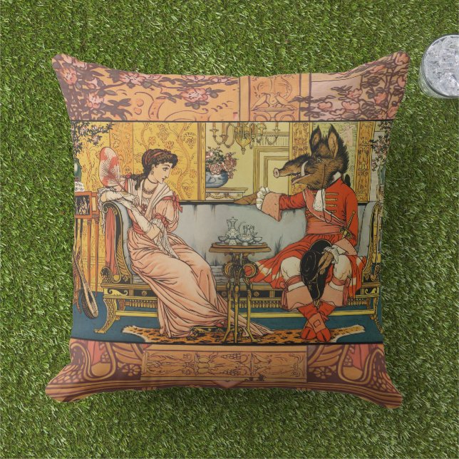 Coussin Personnages de Contes de Fées Classiques Beauty Be (Herbe)