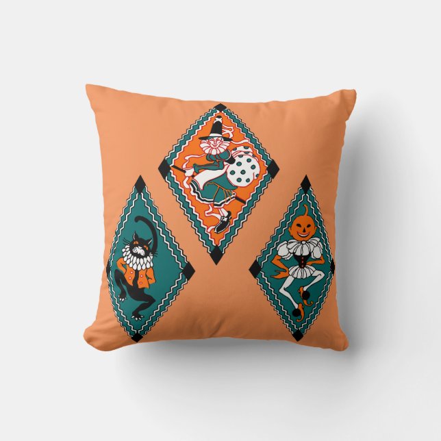 Coussin Personnages de l'Halloween des années 1930 | Couss (Recto)