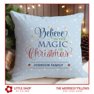 Coussin Personnalisable Croyez à la magie de Noël