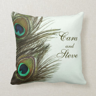 Coussin personnalisable de plume de paon