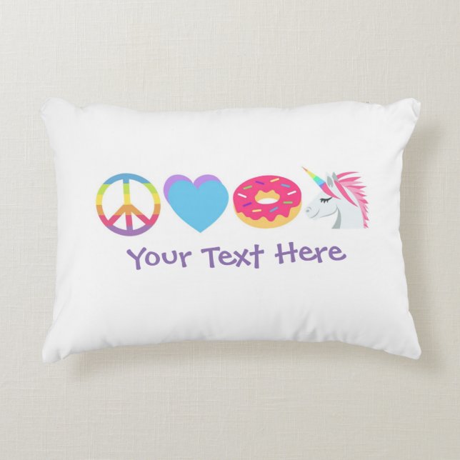 Coussin personnalisable d'Emoji - paix, amour, (Devant)