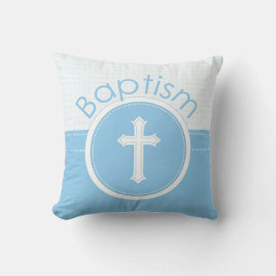 Coussin Personnalisable, Enfant Garçon Bleu de Dieu Baptêm
