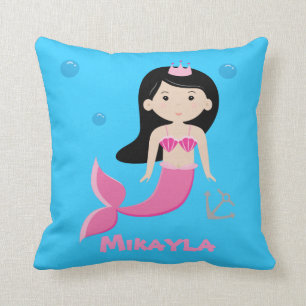 Coussin personnalisable mignon de sirène - sous la