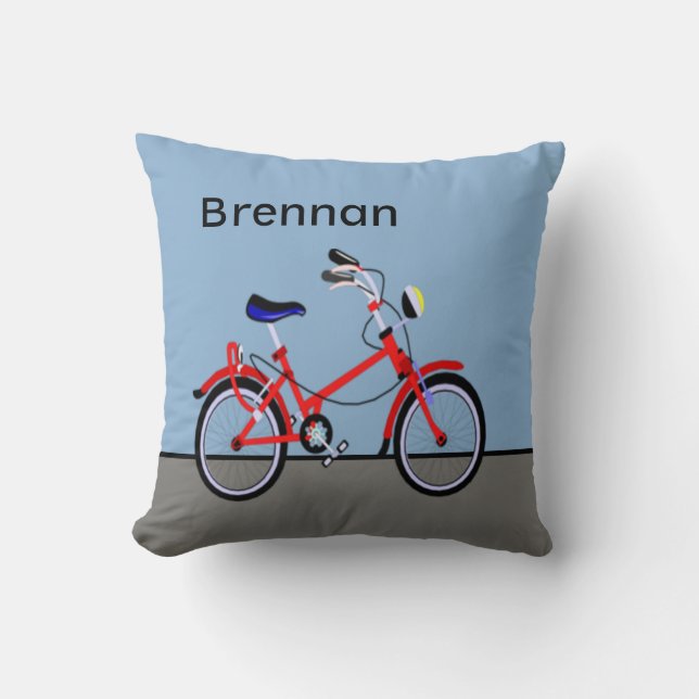 Coussin Personnalisable nommé rouge de bicyclette et de (Recto)