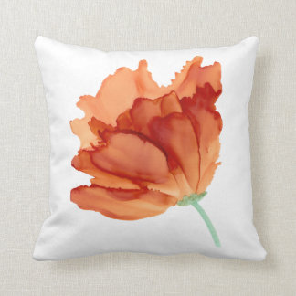 Coussin Personnalisable ! ! Orange coquelicot peint à la m