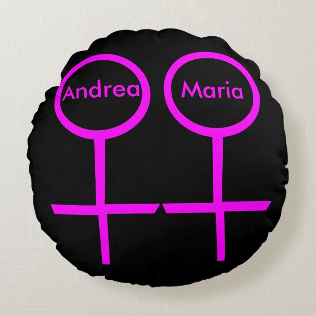 Coussin personnalisable pour les amoureux lesbienn (Devant)