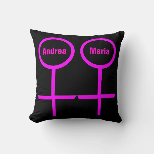 Coussin personnalisable pour les amoureux lesbienn (Recto)
