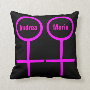 Coussin personnalisable pour les amoureux lesbienn