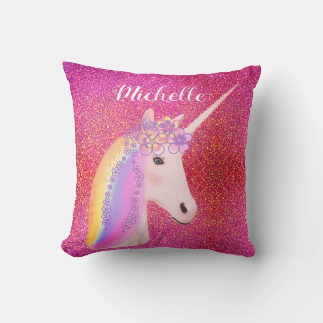 Coussin Personnalisation de la Parties scintillant rose de (Recto)