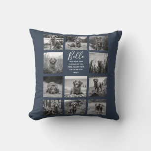 Coussin Personnalisé 11 Photo Collage Bleu foncé