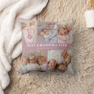 Coussin Personnalisé 5 photo Meilleur grand-mère jamais Du
