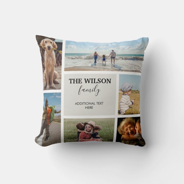 Coussin Personnalisé 6 Photo Famille Souvenirs Collage (Recto)