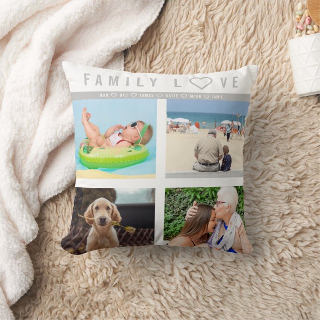 Coussin Personnalisé 8 Photo Famille Amour Souvenirs (Couverture)