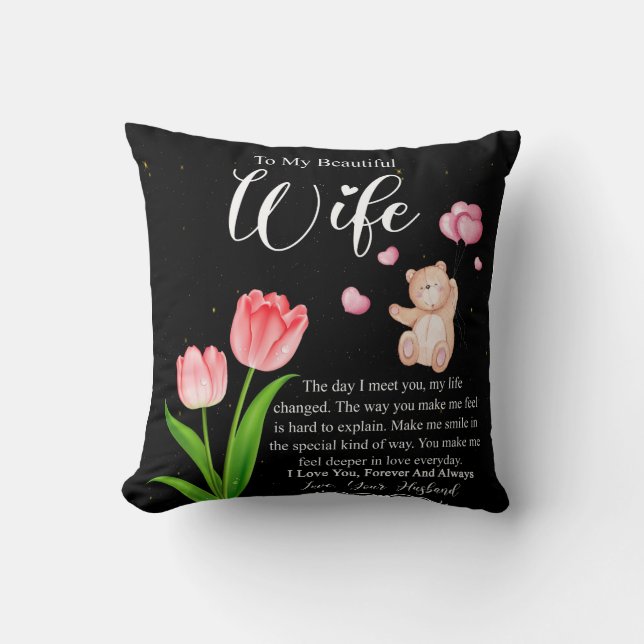 Coussin Personnalisé à ma belle épouse, Je t'aime pour tou (Recto)