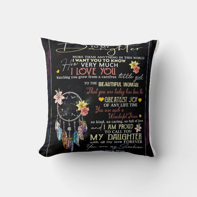 Coussin Personnalisé À Ma Fille Amour De Maman (Recto)