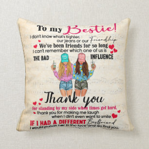 Coussin Personnalisé À Mon Bestie, Don D'Amis Pour BFF