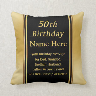 Coussin Personnalisé, Anniversaire présent pour un homme d