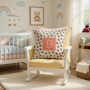 Coussin personnalisé avec coccinelles dessinées à 