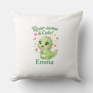 Coussin personnalisé avec le nom d'un dinosaure mi