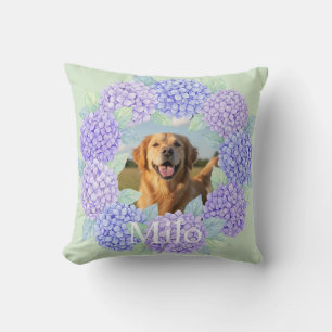 Coussin personnalisé avec photo de chien et couron