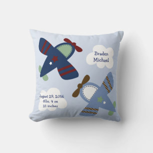 Coussin personnalisé "Avions adorables/Zoom"