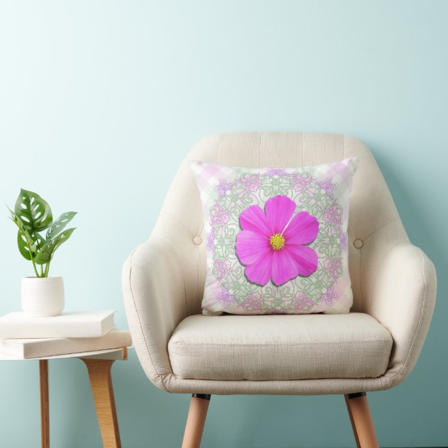 Coussin - Personnalisé - Cosmos Rose foncé Latte d (Chaise)