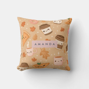 Coussin Personnalisé Cosy Automne Citrouille Pie Café