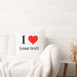 Coussin PERSONNALISÉ! Coton I Heart Throw 20" x 20"