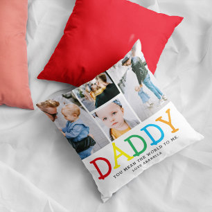 Coussin Personnalisé Cute 'Papa' Photo Collage Keepsaké