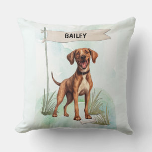 Coussin personnalisé de chien Plott aquarelle