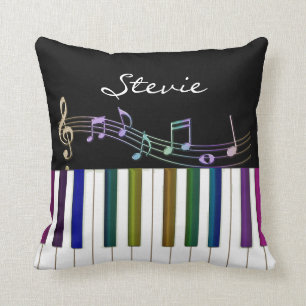 Coussin personnalisé de clavier de piano de notes