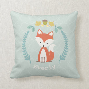 Coussin personnalisé de guirlande de Fox de bébé -