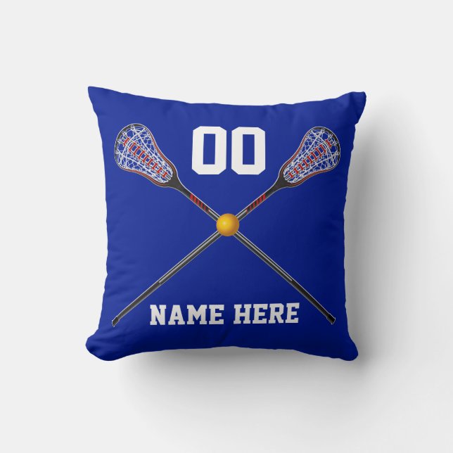 Coussin personnalisé de lacrosse votre texte et (Recto)