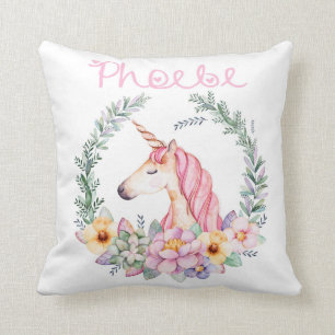 Coussin personnalisé de licorne