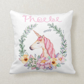 Coussin personnalisé de licorne