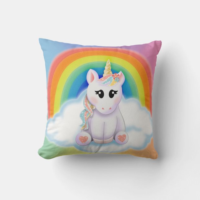 Coussin personnalisé de licorne (Recto)