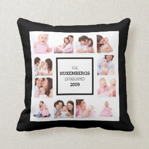 Coussin personnalisé de photo de famille avec 12
