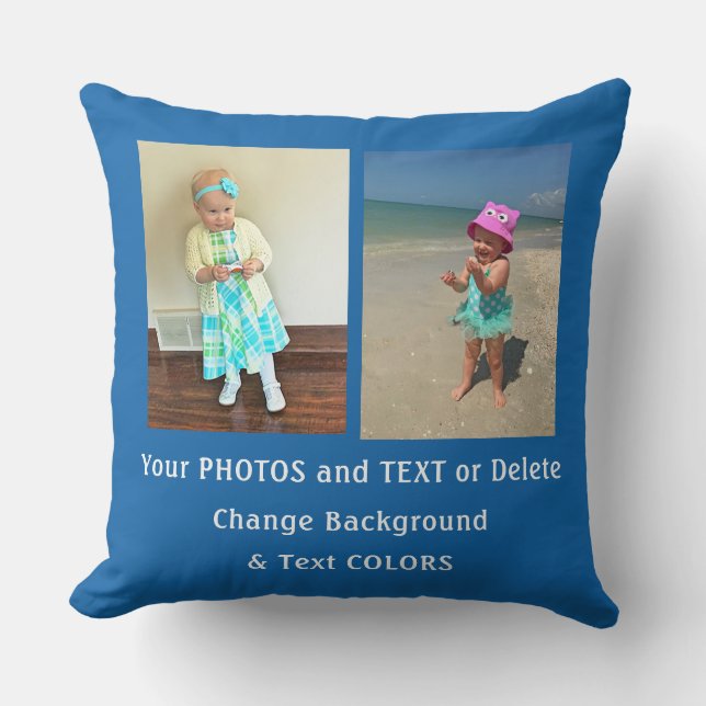 Coussin personnalisé de photo, texte, couleurs, 3 (Recto)