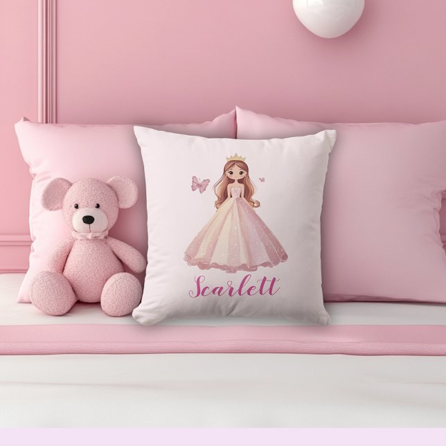 Coussin personnalisé de princesse rose mignonne et (Créateur téléchargé)